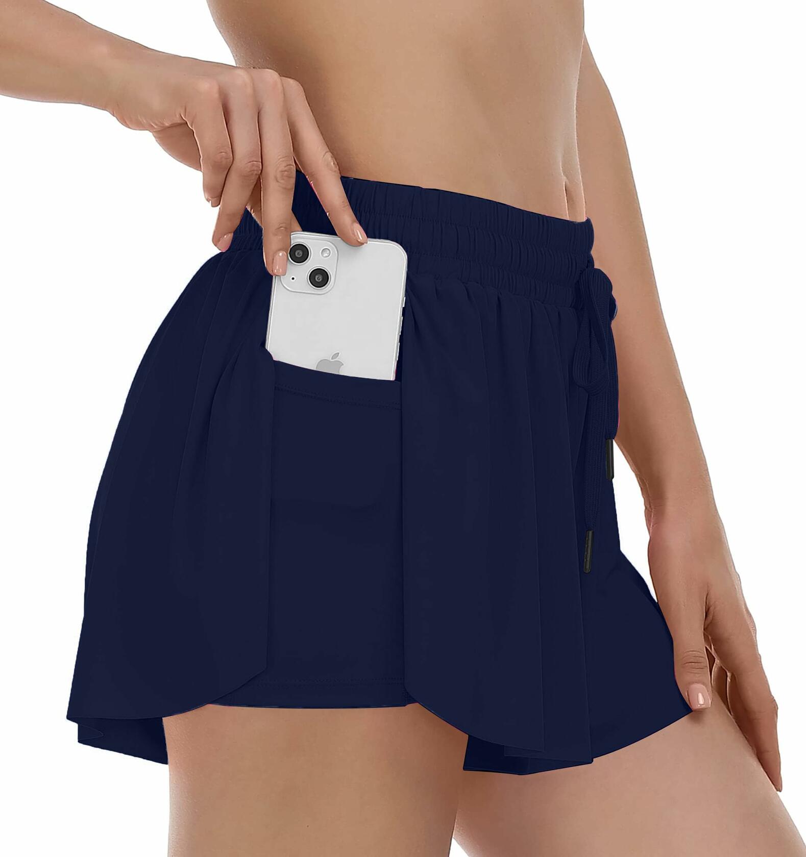 Girls 2-in-1 Athletic Shorts Pink Toddler Running Pocket Flow Size XS