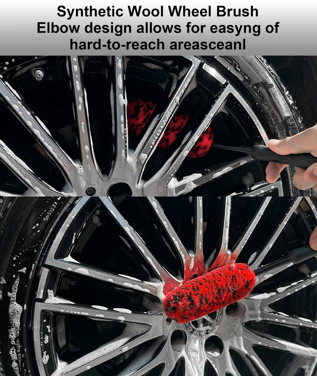 YILANBON Wheel Brush Soft Dense Fibers Car Rim Clean 2PCS