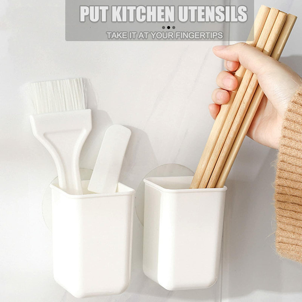 ORIJOYNA 2 Pack Wall Mounted Self-Adhesive Toothbrush Holder White