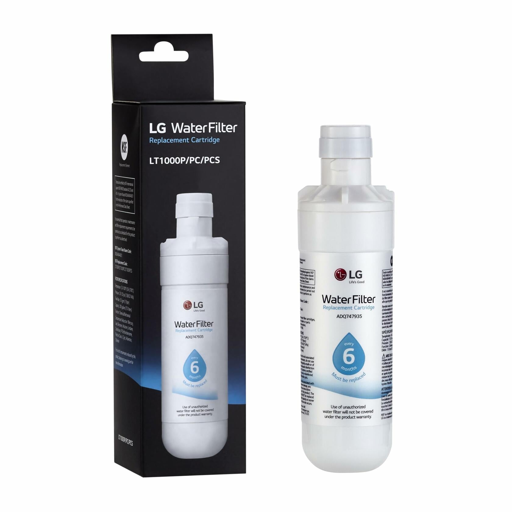[Like New] LG LT1000P Refrigerator Water Filter 6 Month 200 Gallon Capacity White