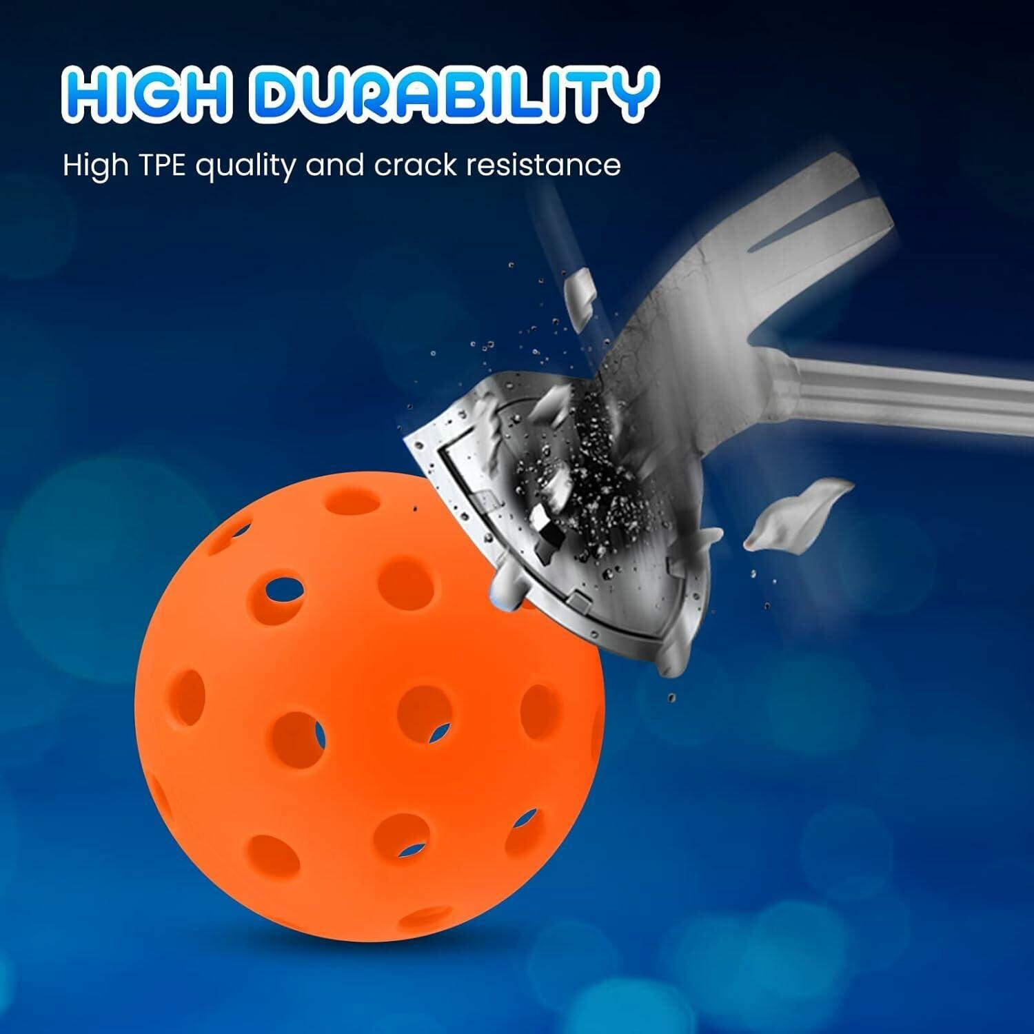 Geekman Outdoor Pickleball Balls 40-Hole USAPA Standard 6 Pack