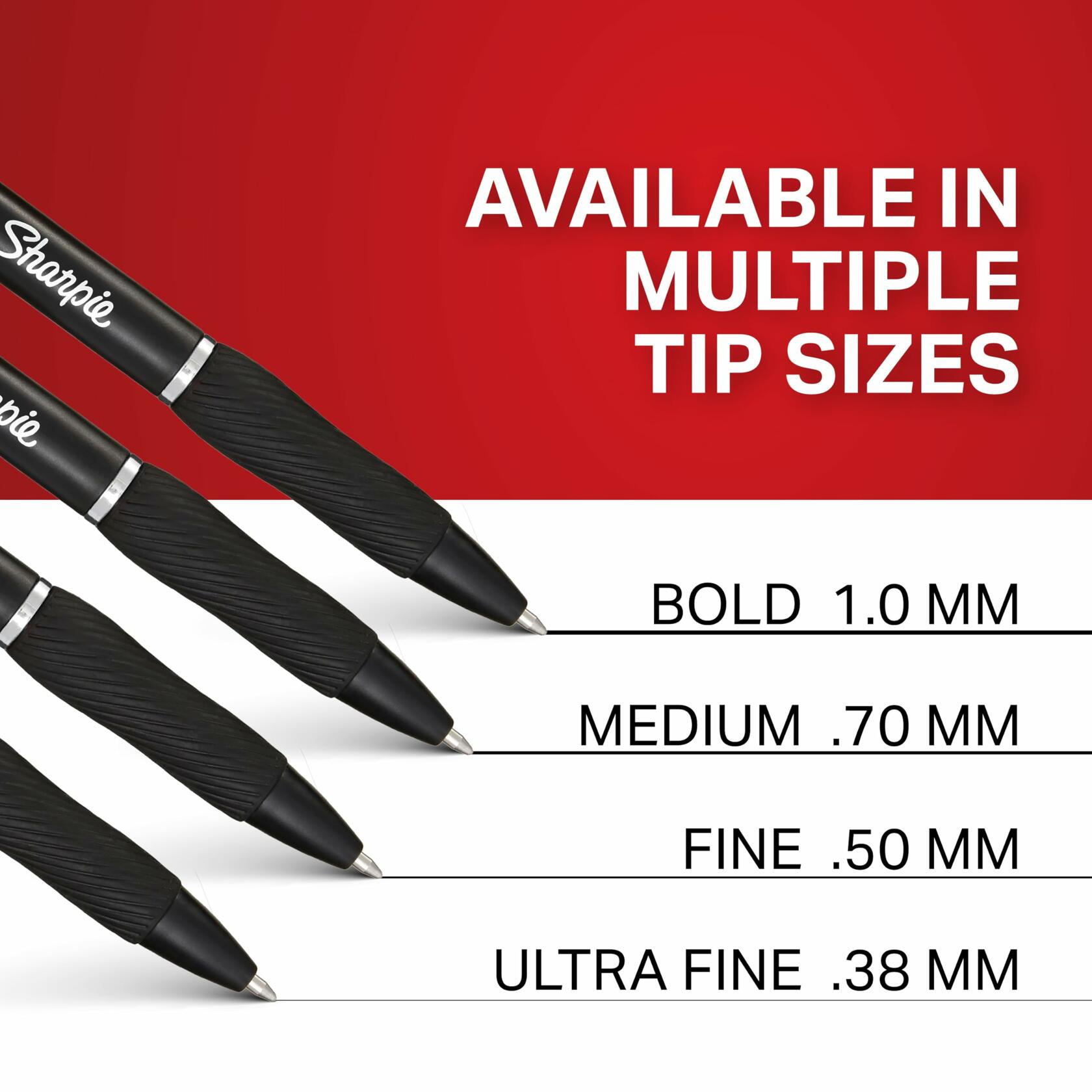 Sharpie S-Gel Pens Medium Point 0.7mm Black Ink 4 Count