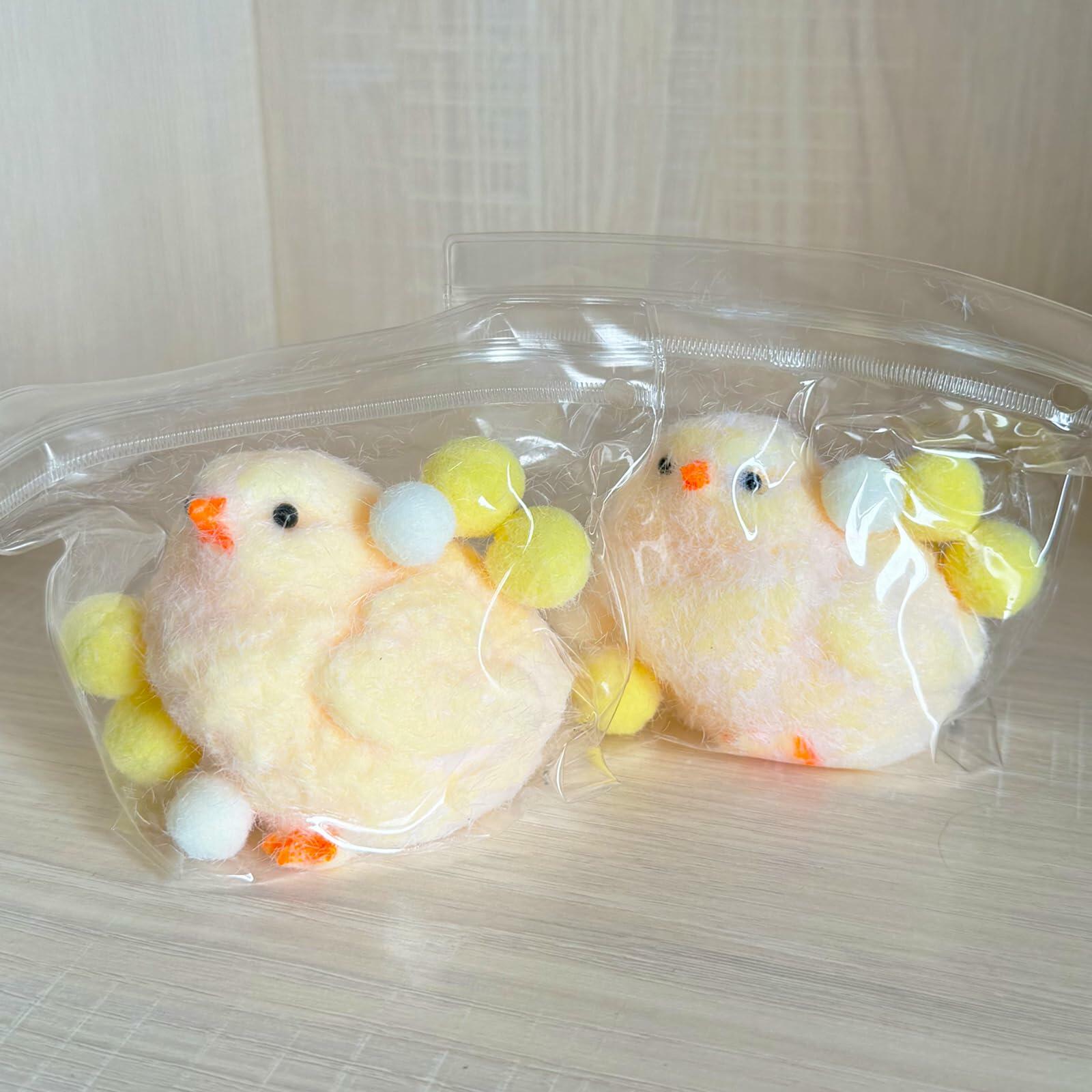 Gberlczz Handmade Chicken Squishy Stress Reliever Fuzzy Yellow Toy 3.52oz