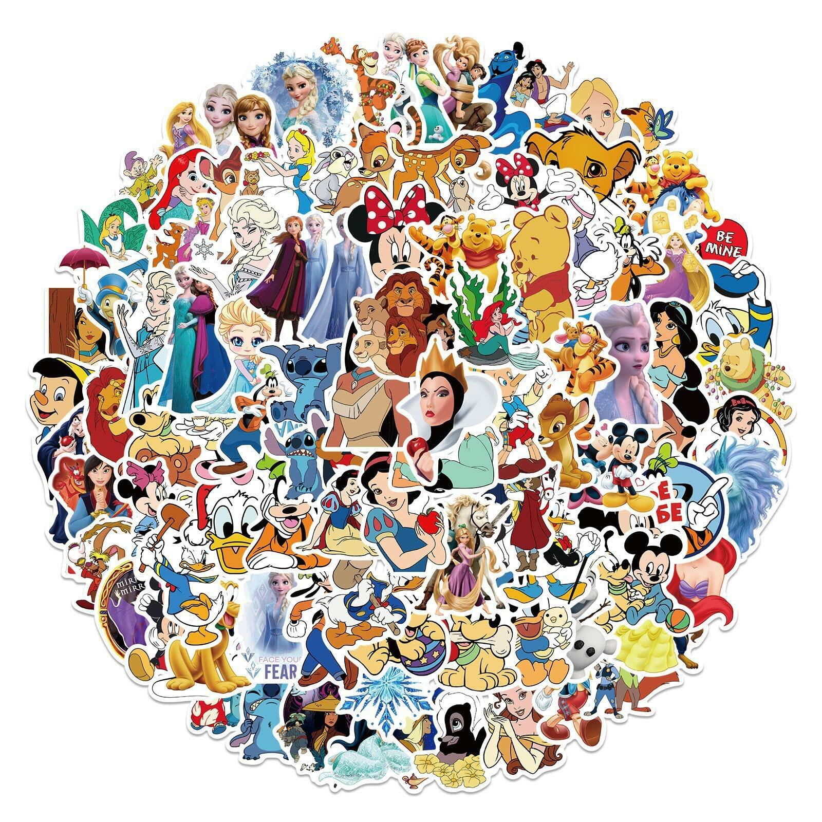 WDWLL 100 Cute Cartoon Vinyl Stickers for Laptop Skateboard Water Bottles