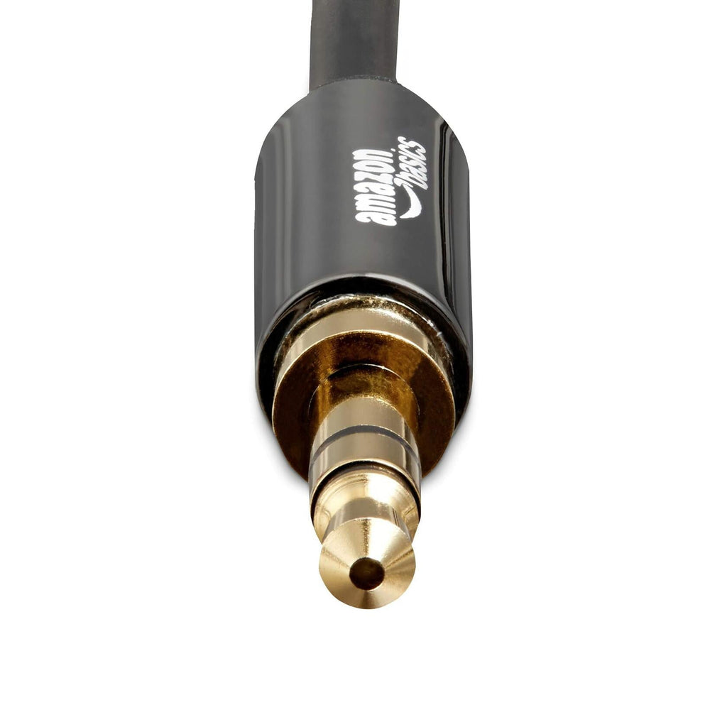 [Like New] Amazon Basics 3.5mm Auxiliary Audio Cable Gold-Plated Plugs 8ft Black