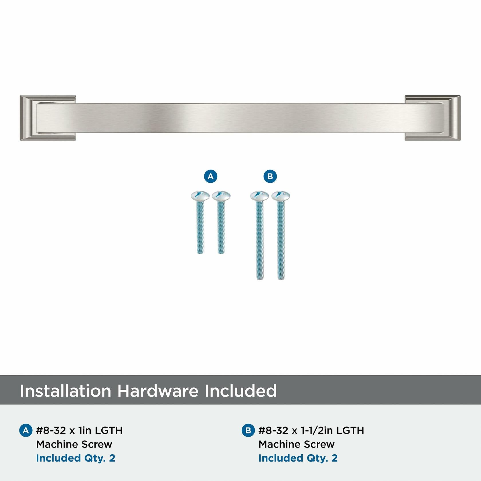 Amerock Candler Satin Nickel Cabinet Pull 7-9/16in Center-to-Center BP29350G10