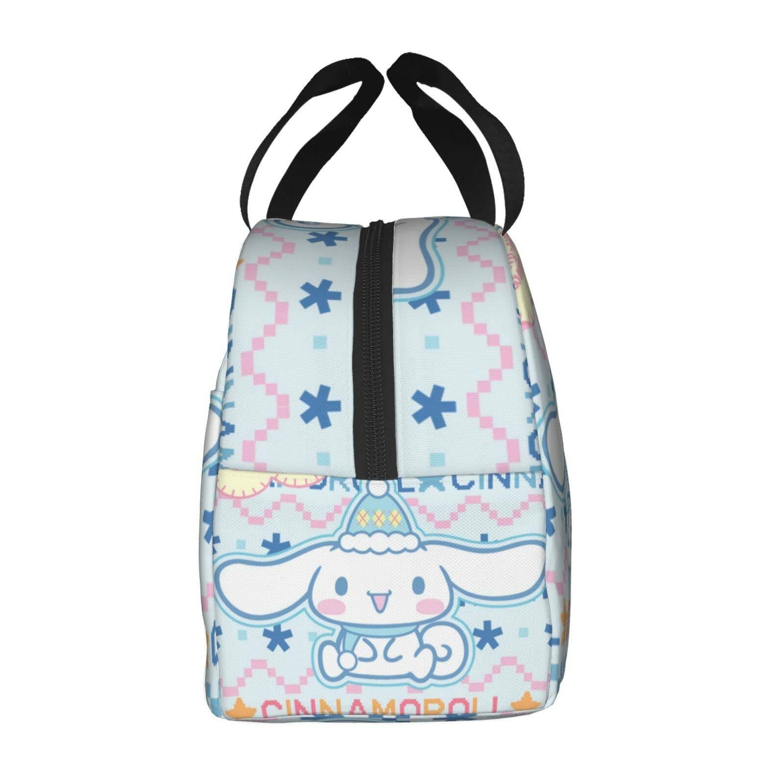 Tamkuaph Insulated Lunch Bag Blue Polyester 8x5.11in Reusable Picnic Travel
