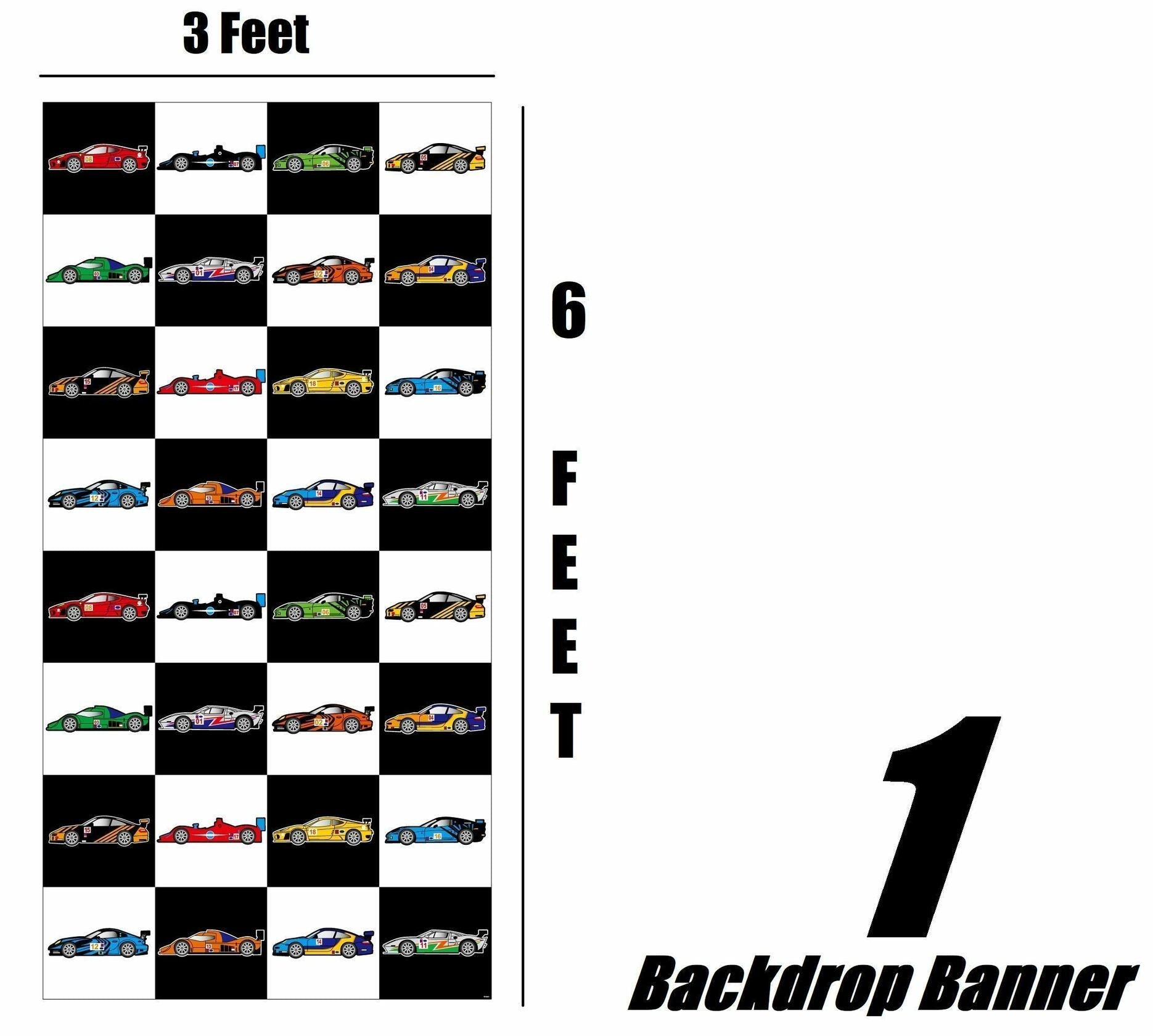 Race Car Party Supplies Set for 30 Kids Hats Bags Banners Swirls Backdrop