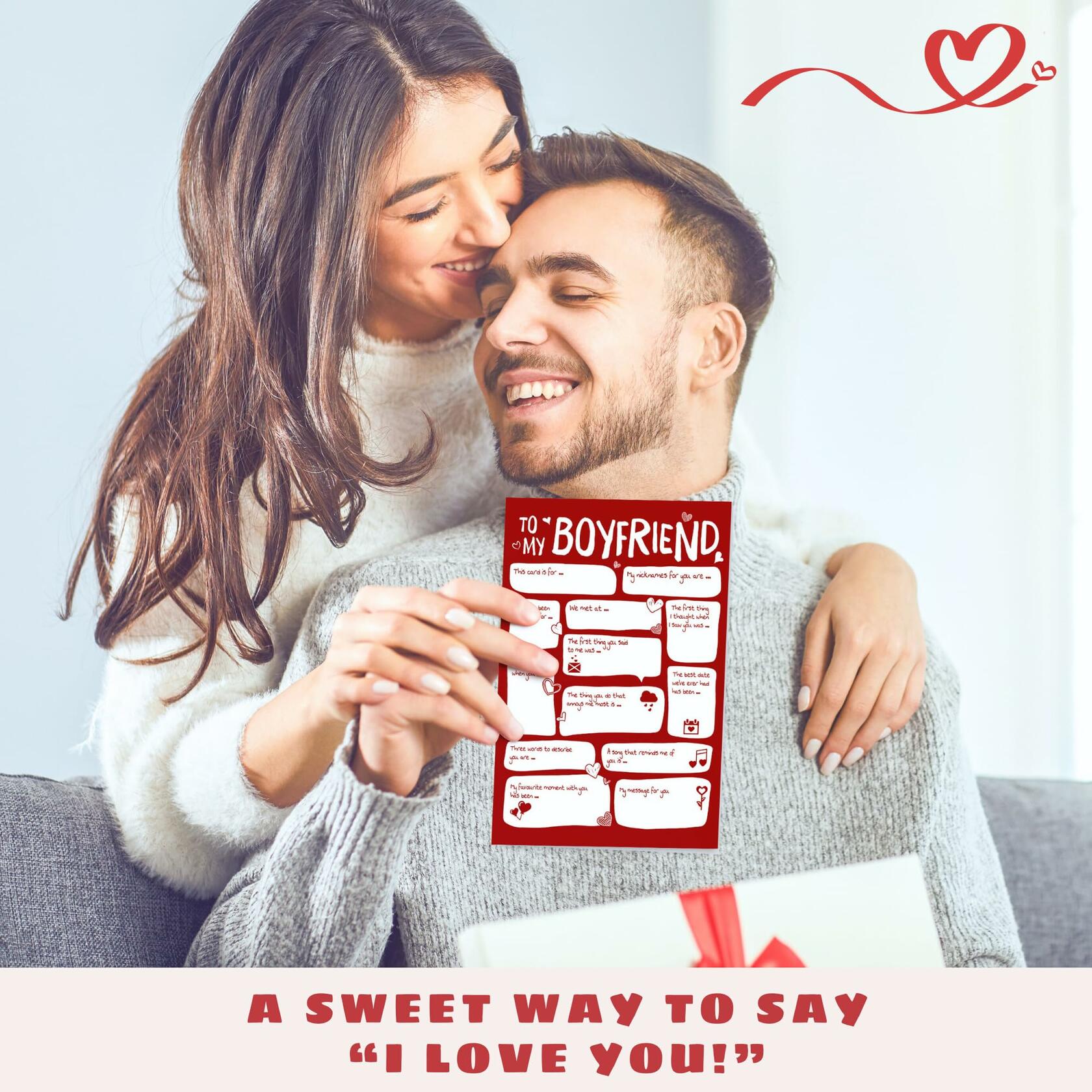 Pawzity Valentines Day Card for Boyfriend 5.3x8in Single Folded Envelope Him 09
