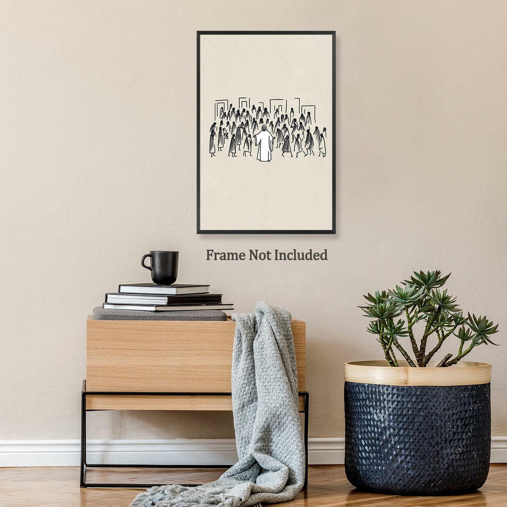 ZETCGSH Vintage Jesus Canvas Wall Art Poster 12x16 in Unframed