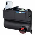 ALIOBC Car Seat Gap Filler Organizer Premium Leather Black 1 Pack