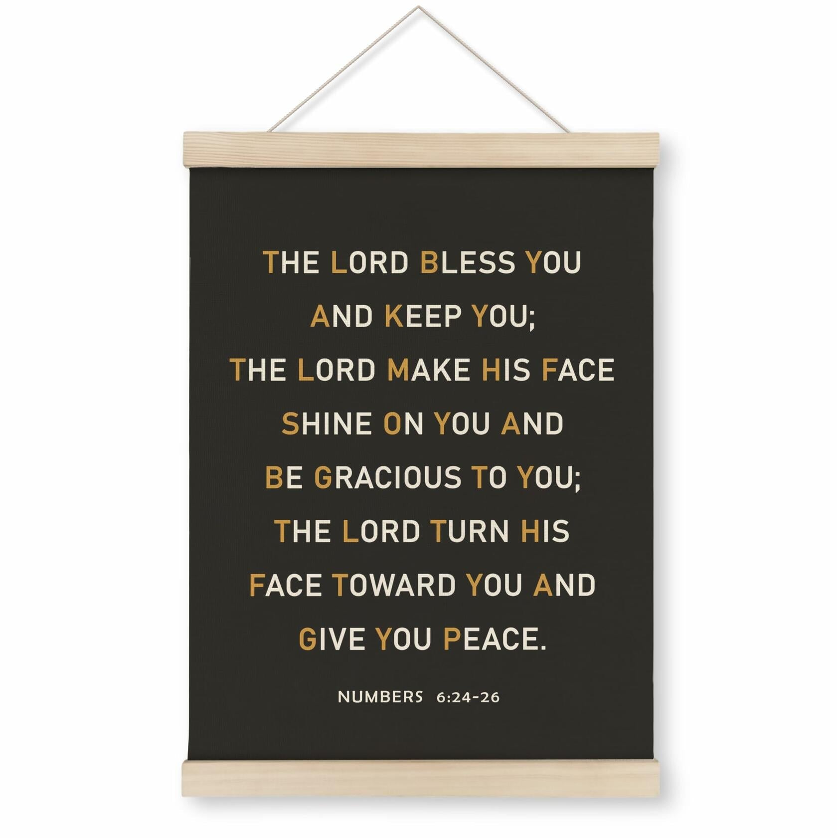 HRQKO Christian Numbers 6 24-26 Wall Art Poster Hanger Frame Black 12x16