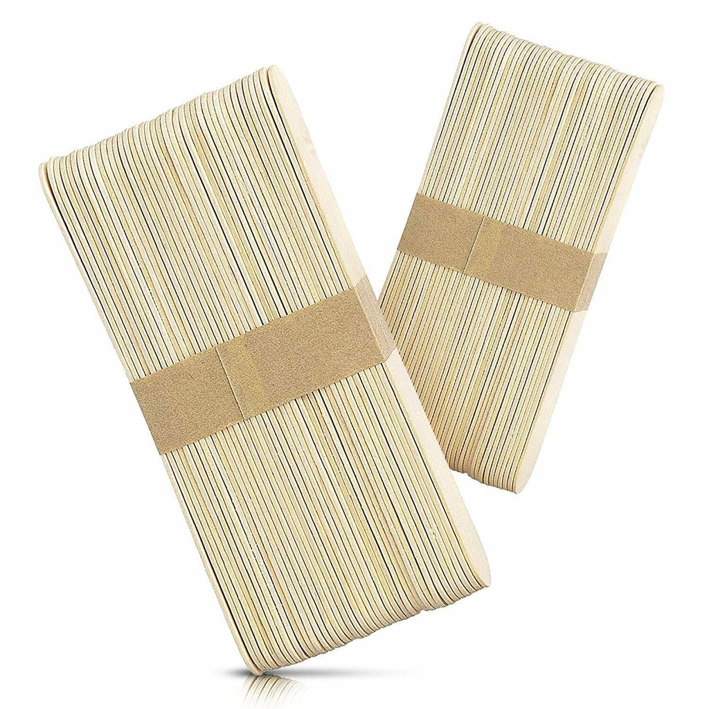 MIUPOO Large Wooden Wax Sticks 100 Pcs Body Hair Removal Waxing Spatula
