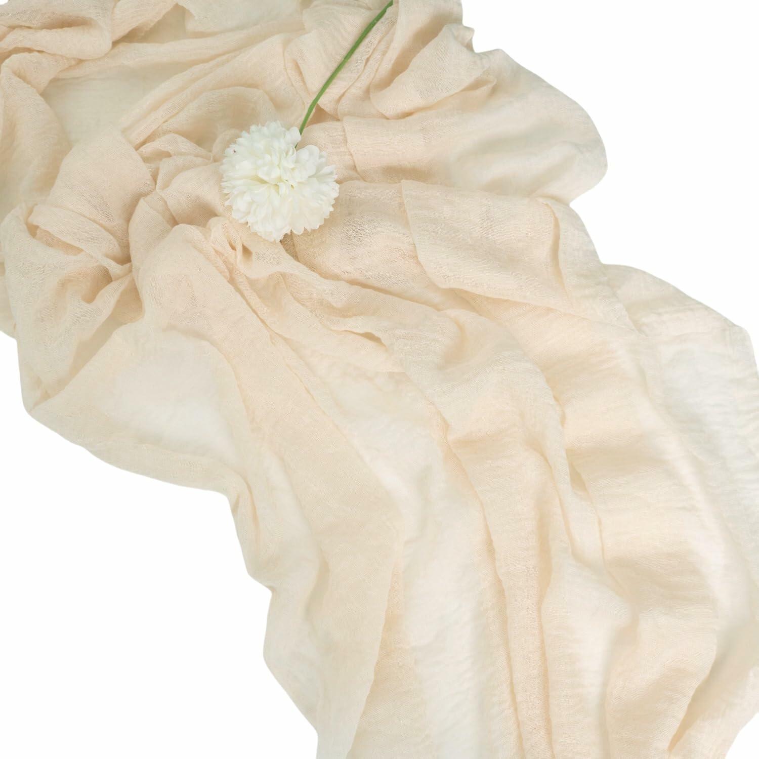 Sioipioi Sage Green Cheesecloth Table Runner 35x120 Inch 1 Pack
