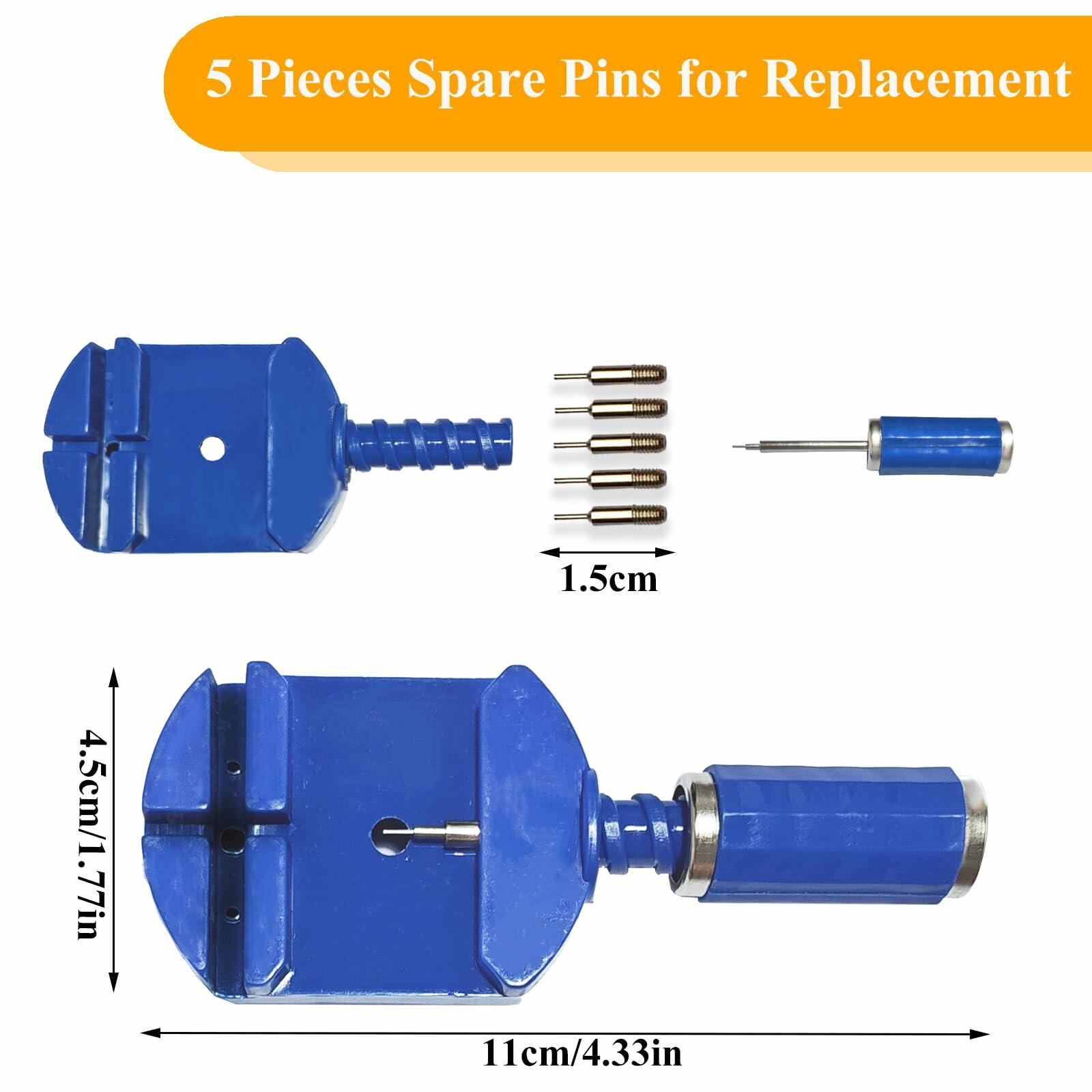 SIXCOLORS Watch Link Band Pin Removal Tool Kit with Spring Bar Tool Blue