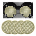 Yourkar 4 PCS Car Cup Holder Coasters 2.75in Silicone Non-Slip Yellow