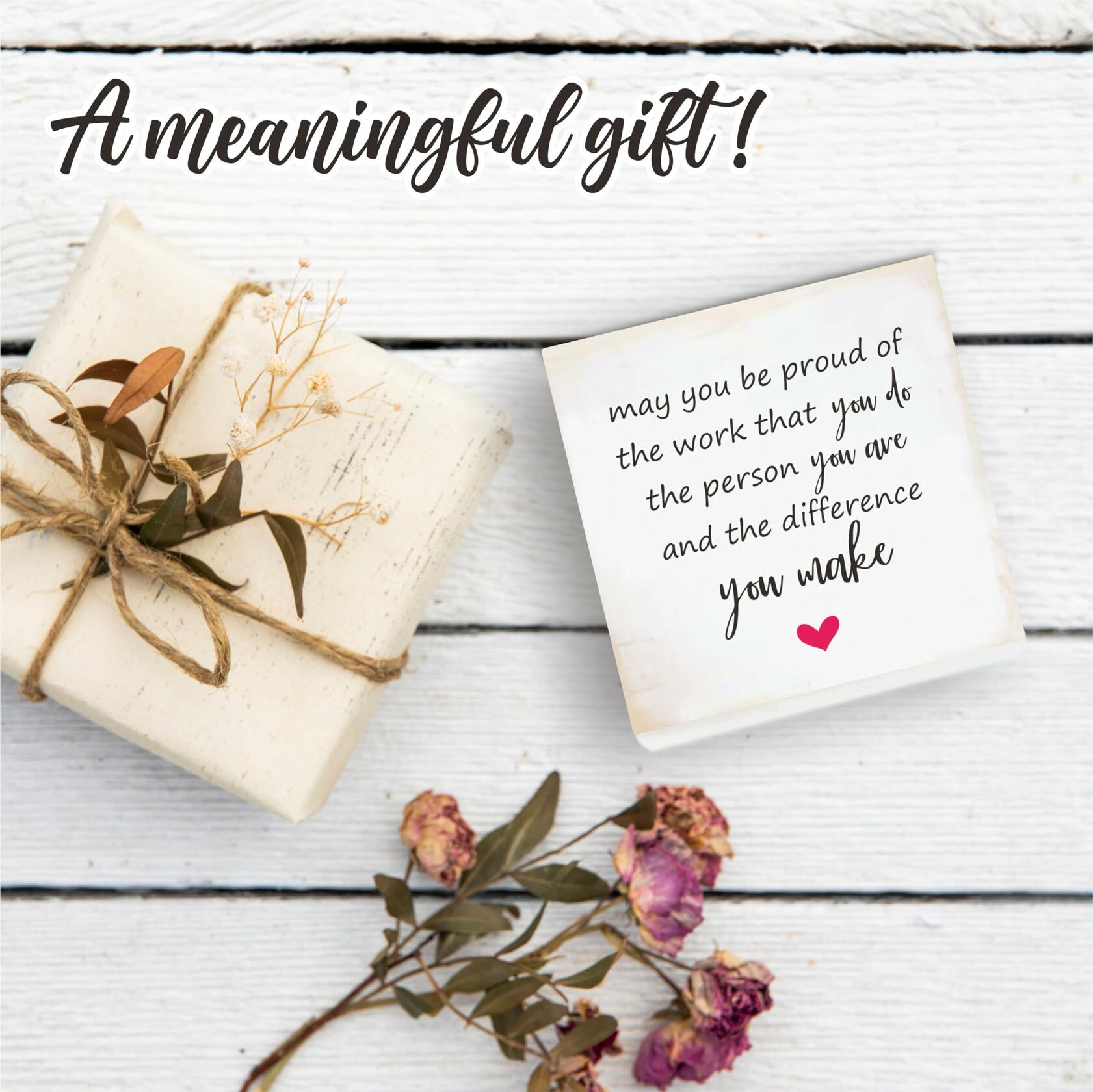 4"x4" Natural Pine Wood Plaque - Inspirational Rustic Home & Office Decor