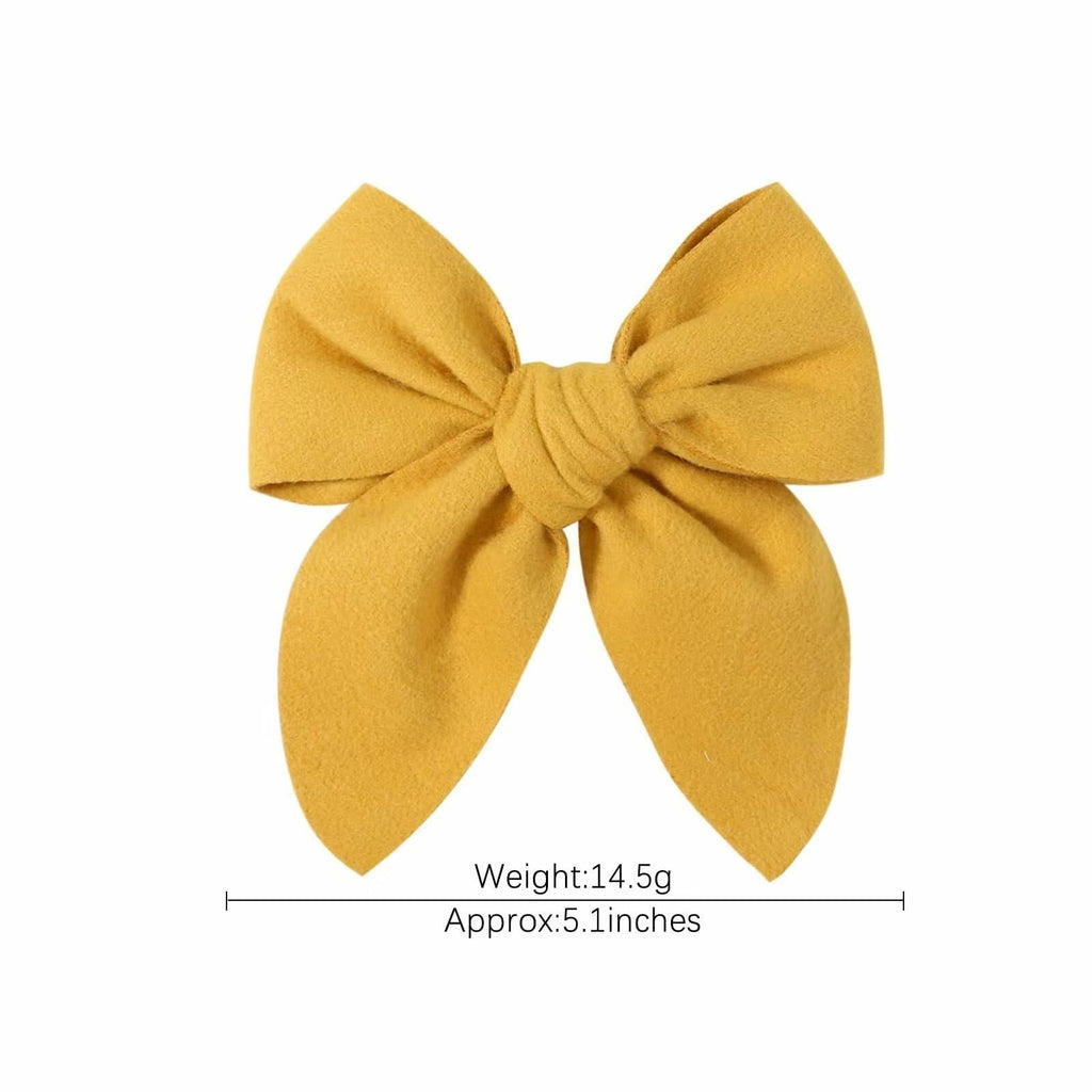 BOENBE LOVED Satin Ribbon Bows Hair Clips for Toddlers, Kids & Teens Red