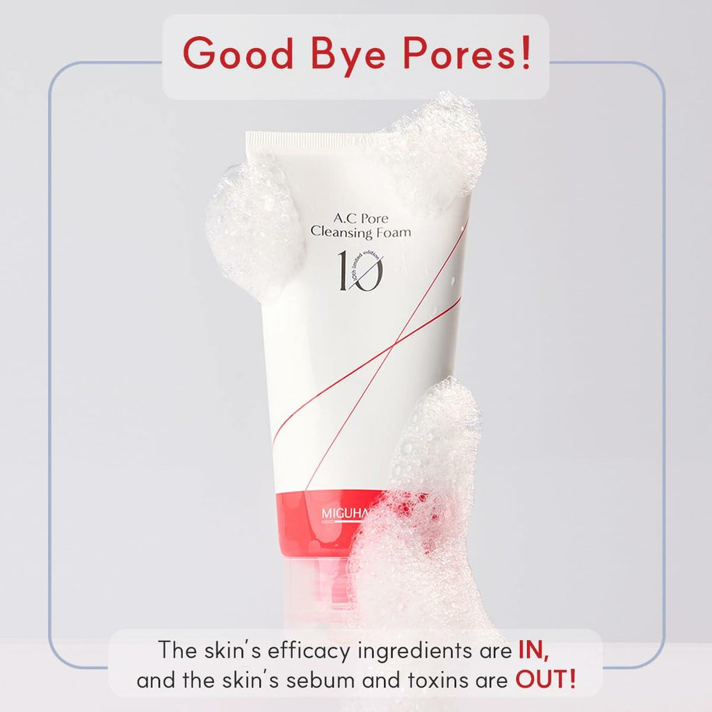 MIGUHARA A.C Pore Cleansing Foam Korean Skincare Face Wash 120ml 4.05oz