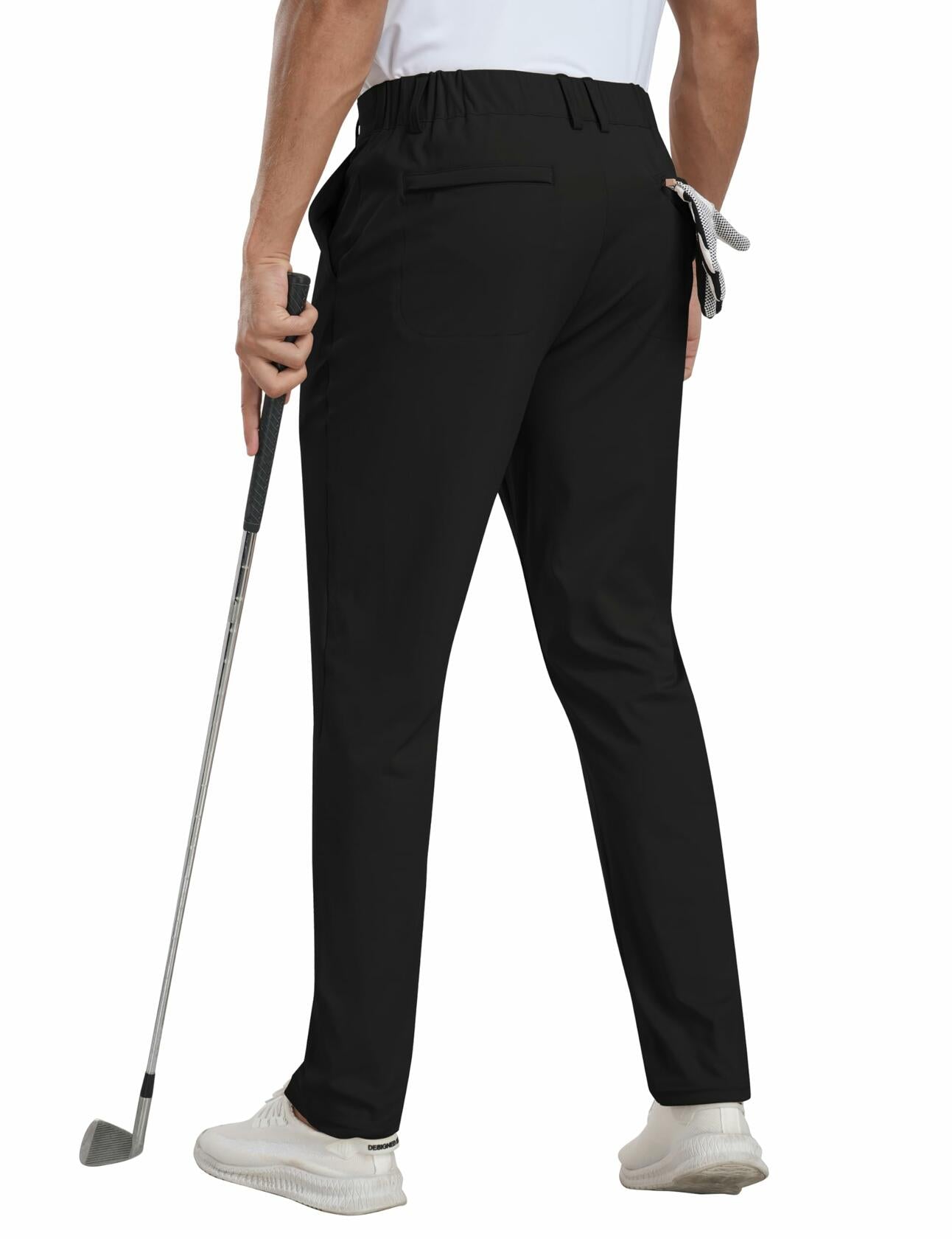 MoFiz Men's Golf Pants Stretch Slim Fit Lightweight Comfy Light Khaki Size 38