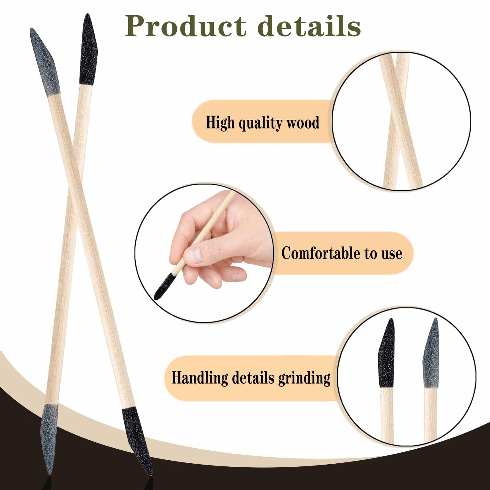 Nokiils 100Pcs Sanding Stick 280 Grit Fine Detailing 5.4x0.2 Inch Aluminum Oxide