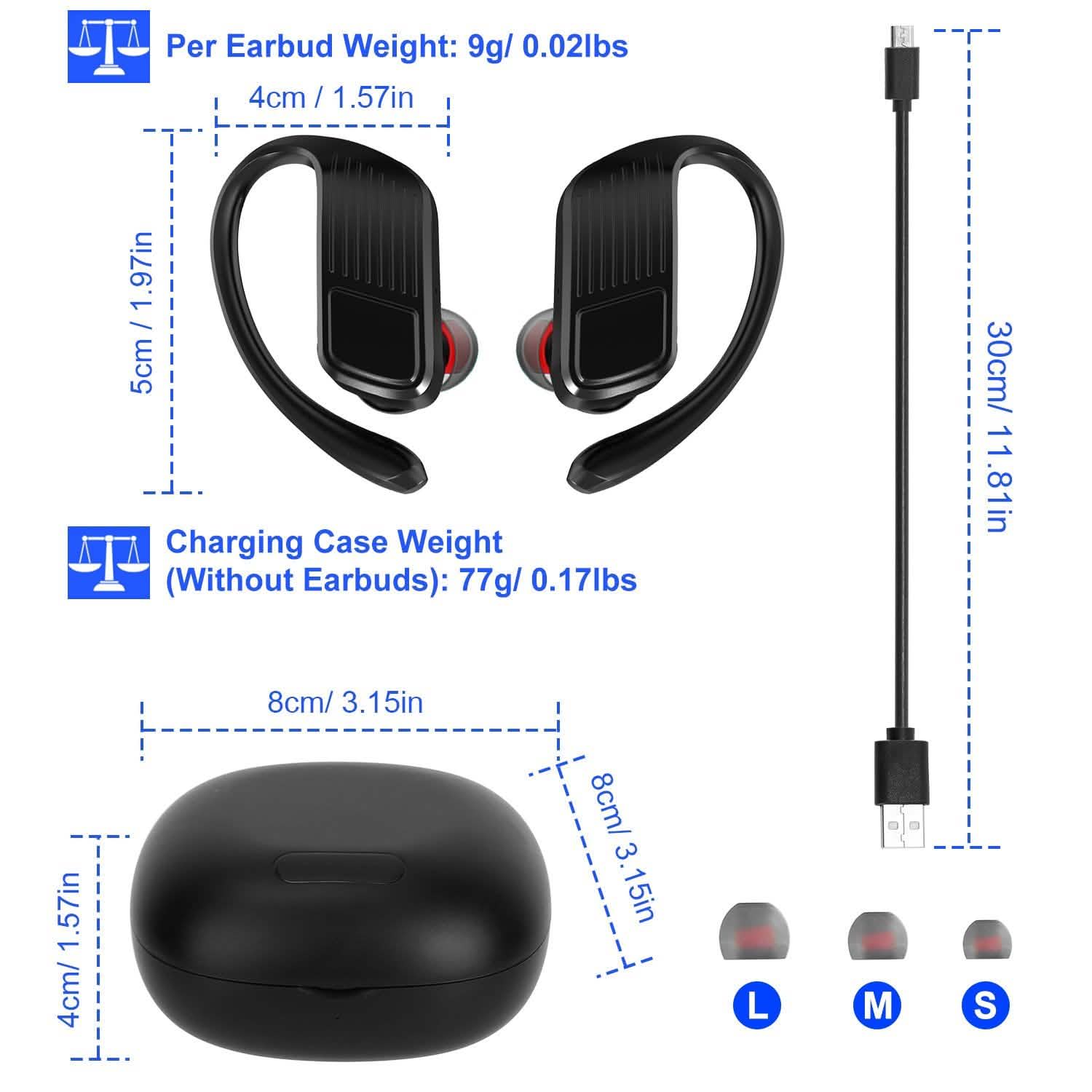 True Wireless Earbuds v5.0 TWS Stereo Earphones Headset